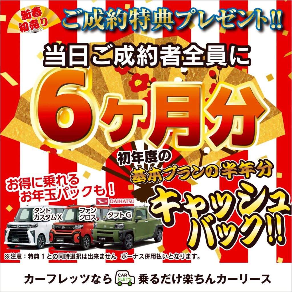 ６か月分キャッシュバック
